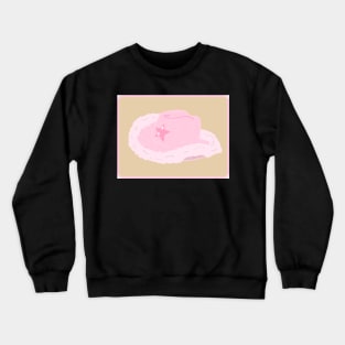 Baby pink cowgirl hat Crewneck Sweatshirt